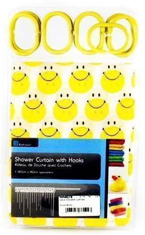 SMILE SHOWER CURTAIN &amp; HOOKS