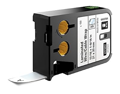 Dymo 1868705 Bande d'écriture de Vinyle 21 x 39 mm auto-plastifier Noir/Blanc