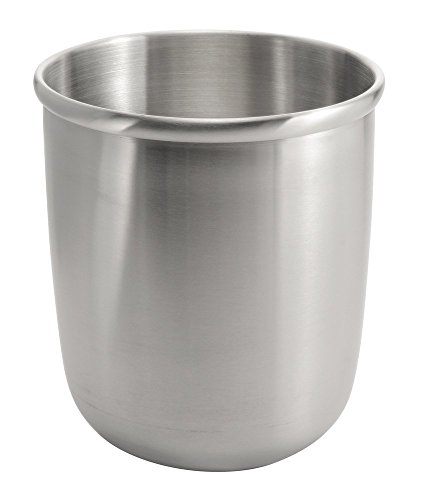 mDesign Mülleimer Bad, silber - Material: Gebürsteter Edelstahl - hochwertiger Papierkorb Büro - Design Abfalleimer für überall in Ihrem Zuhause