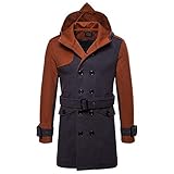 Luckycat Herren Herbst Winter Packwork Jackentasche Hoodie Lange Taste Overcoat Coats Winterjacke Steppjacke Daunenjacke Parka Mäntel Jacken