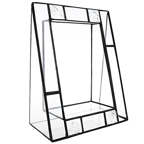 Preisvergleich Produktbild perfk Geometrisches Glas Terrarium Box Glas Sukkulente Pflanzgefäß Deko Metall Sukkulenten Töpfe Pflanze Töpfe Mini Blumentöpfe - durchsichtig, 190*155*78MM