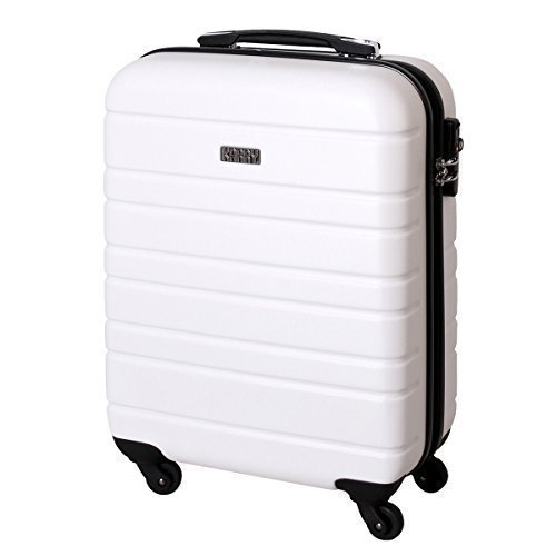 Preisvergleich Produktbild Karry Handgepäck Bordgepäck Hartschalen Koffer für Kurzreisen Urlaub Reisen Businesskoffer Trolley Case TSA Schloss 30 Liter Weiß 815