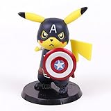  Flevans Figura Picachu Capitán America Figura de PVC Juguete Coleccionable tamaño pequeño 10 cm Novedad 2019