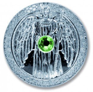 Engeltaler Erzengel Raphael, versilbert, mit Swarovski Elements