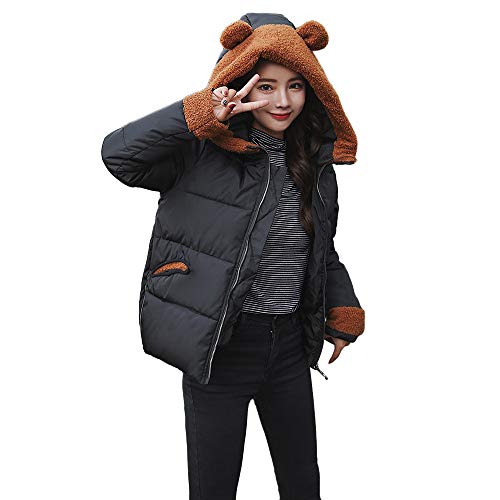 Preisvergleich Produktbild JUSTSELL Outwear Hoodie,Damen Frauen Zweifarbig Patchwork Hoodie Outwear Lange Ärmel Hoodie Jacke Baumwolle Hoodie Mäntel Verdicken Warm Hoodie Mantel Temperament Hoodie Outwear