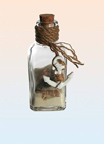 Deko Glasflaschen Set mit Sand und Muscheln für maritime Deko - 2