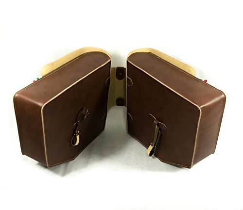 Pisa 1931 – Bike Bag fahrrad tasche. Gepäckträger. Fahrradgepäcktasche. Satteltasche, Fahrradtasche. Weinlese. Kunstleder. Farbe Braun. MADE IN ITALY (VIN_131 F_M) - 3