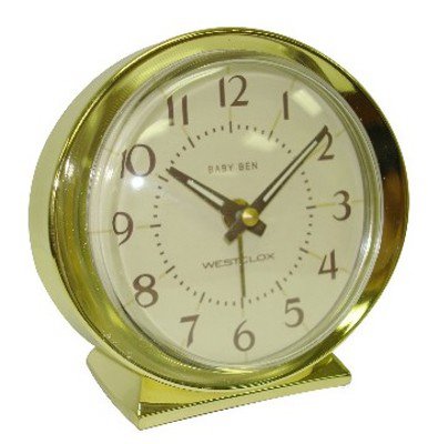 WESTCLOX BABY BEN CLASSIC WHITE FACE GOLD BENZEL ALMD