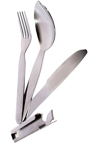 KADACTIVE Essbesteck Besteck Set aus Edelstahl für Camping – Survival – Festivals – Outdoor – Backpacker – Reisen – Wandern - 4