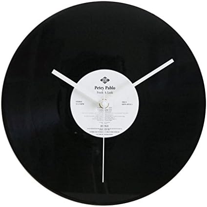 TIANT UK- Vinyl record wall clock | diameter 30CM creative black | retro mute simple personality cafe bar decorative clock