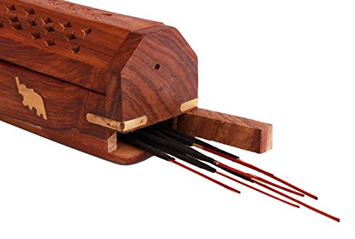 Geschenk Ihr Valentinsgruß auf speziellem Tag Holzsarg Räuchergefäss, Messingeinlagen & Speicherabteil Räucherstäbchenhalter , dekorative Räucherstäbchenhalter , Antik Räucherstäbchenhalter - 5