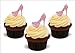 Produktbild Bling Diamante Rosa Schuhe - 12 essbare hochwertige stehende Waffeln Karte Kuchen Toppers Dekorationen, Bling Diamante Pink Shoes - 12 Edible Stand Up Premium Wafer Card Cake Toppers Decorations