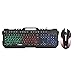 Produktbild Xiuhu Desktop-Computer-Tastatur und Maus setzen kabelgebundene USB-Metall-Leichtspiel-Gaming-Tastatur,Black,Keyboardandmouse