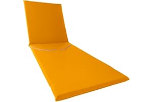 Il Tuo Artigiano Design Cuscino per Lettino Prendisole Pieghevole in Cotone - Semi-idrorepellente e Anti-macchia - Materassino artigianale made in Italy (Senape)