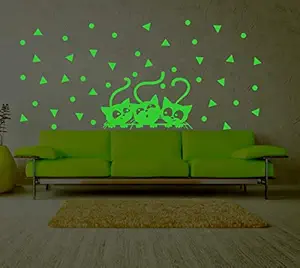 DreamKraft Glow in The Dark Kids Room Decor Radium Sticker (Green, 51x26 cm)