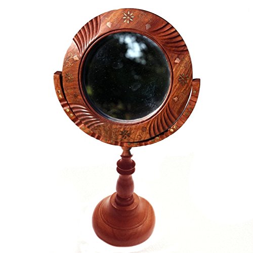 Muttertags Special Einzigartige Geschenke .Holz Make-up-Spiegel, Spiegel mit Ständer Einlegearbeiten, Decorative Wooden Spiegel, antike Holz Spiegel,