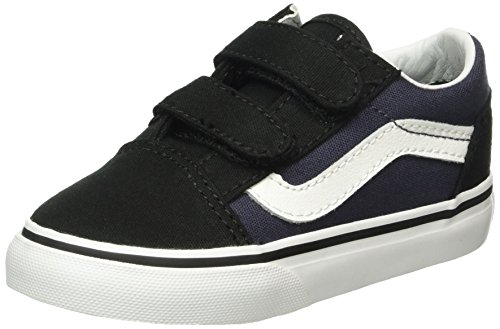 Vans Unisex Babies’ Old Skool V Walking Shoes, Black (Pop Black/Parisian Night), 8 UK