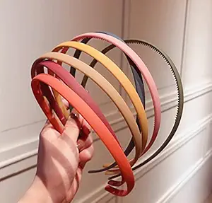 HOMEMATES Simple Fancy Plastic Elastic Hair Bands Wavy Hair Comb Black Brown Headband Teeth Comb Shine Matte Hairband Hoop Hair Accessories For Girls , Women (Set Of 12)(2)