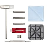Uhr Reparaturset Uhrenarmband Werkzeug - 11tlg Uhrenwerkzeug für zum Armband kürzen Edelstahlarmband Stifte Stiftaustreiber Rollenbandkürzer Hammer Uhr Uhrenwerkzeug Uhrmacher Set (11tlg)