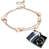❤️Anlass: Dieses Damen Herz Armband in Rosegold ist geeignet für Büro, Alltag, Date, Treffen mit Freunden, formelle und informelle Anlässe, Rendezvous etc.