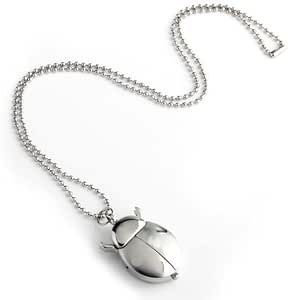 ENSIANTH Collana Con Ciondolo Coccinella In Acciaio Inox – Portafortuna Per Donne E Ragazze, Ipoallergenica, Con Sacchetto Di Velluto