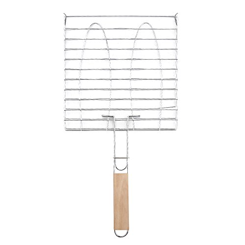 Zogin BBQ Fischgrillzange für 2 Fische, Grillroste für Fisch Chicken Wings/Burger/Würstchen,47*24m,stahl - 2