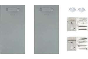 WANDBREITE Juego de Fijación Autoadhesiva, Soporte para Fotos y Espejo, Colgador Dibond (2 Soportes, Ganchos en Z, Tope de Silicona, 200 x 100 mm)