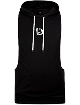 HASIDING Herren Ärmellos Hoodie Stringer Fitness Tank Top mit Kapuze