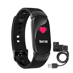 JSTOR Waterproof Q16 Fitness Tracker Sports Smart Band with Heart Rate Monitor, GPS Tracker, Sleep, Step Counter, Call Support for Android and iOS for Men and Women (Black)