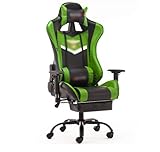 Chaise Chaise Gaming Gaming Racing président jeu avec taille de soutien-ergonomique en PVC Chaise de bureau en cuir avec 4D réglables Accoudoirs et Backs-Gaming président Gaming for le Ultimate Game e