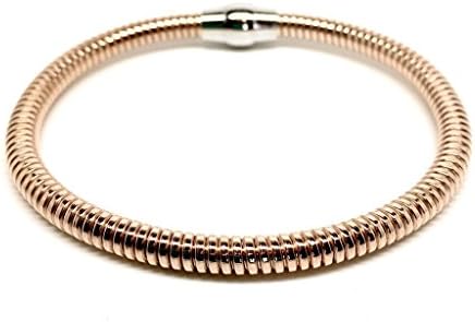 Naked Nation Italian Collection 925 Sterling Silver Bracelet, Magnetic Closure, Gift Box Included, 7.7 Inches. Birthday Gifts for Women, Gifts for Girlfriend, Gifts for Sister (Rose Gold)
