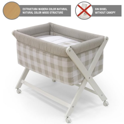 Cambrass Crib X Wood (46 x 78 cm, Bebe Grey/ Natural)