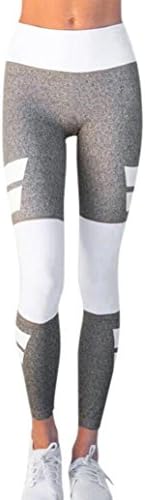 Gray and White Shiny Leggings,Yanner Women's High Waist Yoga Pants Ladies Gym Leggings Plus Size Tights Training Capris Stretch Trousers Activewear Shaping Skinny (Waist:62-92cm, GY)