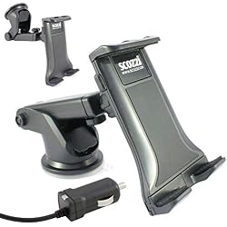scozzi 360 ° Soporte de Coche + USB Tipo C Rápido Cable de Carga con 2400 mAh (Phantom Mod 2) Parabrisas y salpicadero