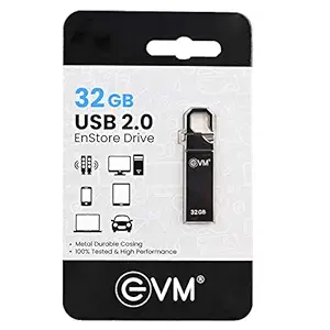 EVM 32GB Pen Drive USB 2.0 Flash Drive Metal Pen Drive, EnStore Drive 32GB Pen Drive Silver EVMPD/32GB for Laptop, Computer, Desktop etc.