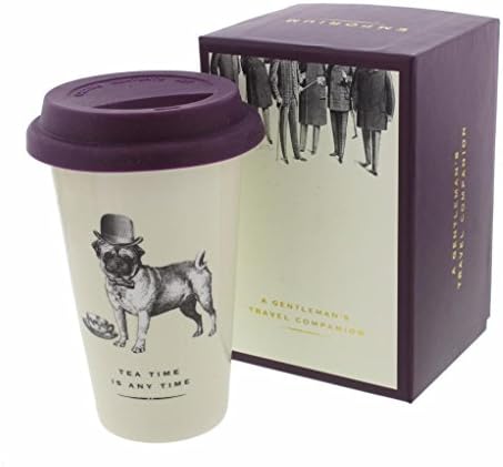 Emporium Collection Gentleman's 'Tea Time Is Any Time' Ceramic Travel Mug Gift Boxed For Him