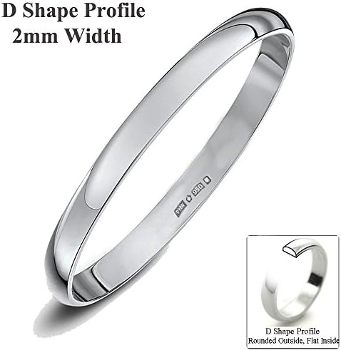 Xzara Jewellery - Platinum 2mm D Shape Hallmarked Ladies/Gents 2.0 Grams Wedding Ring Band Size O