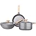 Produktbild R&Y Antihaft-Kochtopf-Set, 30cm Wok + 30cm Bratpfanne + 22cm Suppentopf - Ofen Kompatibel-3-teilig
