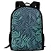 Produktbild Night Leaves Green Black Printed School Backpack Water Resistant Travel Rucksack Bag Laptop Lightweight Backpack Daypack,17 Inch