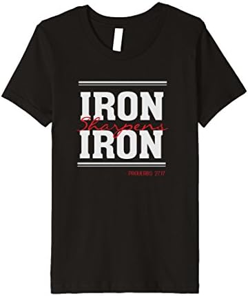 Iron Sharpens Iron - Christian Bible Verse Proverbs T Shirt Kids 10 Black