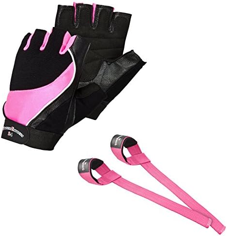 Lady's Line Set Women's Leather Training Gloves XS M Pink Lady Design and Baby Doll Pink Black black / pink Size:L