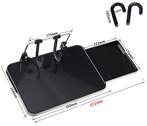 Saflyse Multifunktion Auto Laptop Klapptisch Tischhalterung Autohalter mit Schublade für Auto Rücksitz Kopfstütze und Lenker - 3