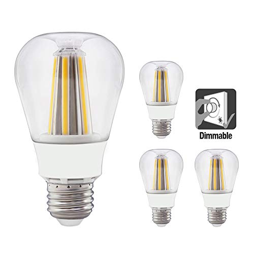 Lamparas Bombillas de Filamento LED COB Edison E27 Regulable 8W 810LM Luz Calida 3000K Bajo Consumo Decorativas Equivalente Incandescencia 60W Lot de 4 de Enuotek