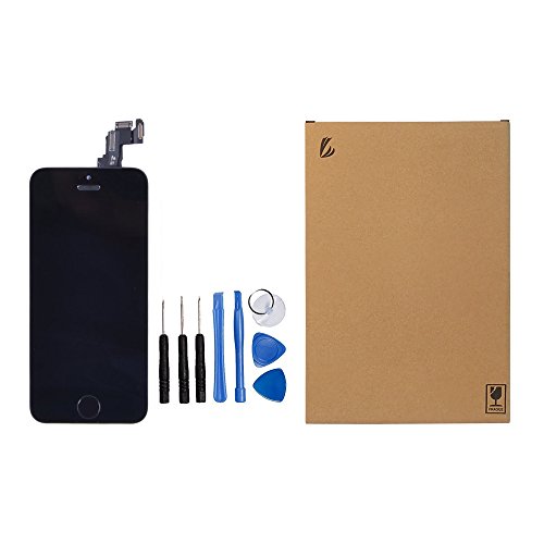 LL-TRADER-LCD-for-iPhone-5c-Black-Display-Touch-Screen-Digitizer-Full-Assembly-Replacement-Part-includes-Front-Facing-Camera-Sensor-Flex-Shield-Plate-and-Home-Button-with-All-Repair-Tools
