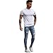 Produktbild Herren Hosen Jeans Skinny,Dasongff Herren Jeans Hose Jeanshosen Schlanke Strech Skinny Destroyed Löchern Jeans Denim (M, Hellblau)