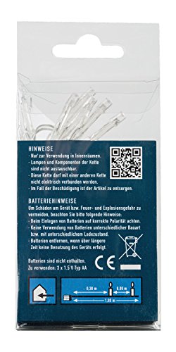 Idena 8582052 – LED Lichterkette, 20er warm weiß, für innen, batteriebetrieben - 3