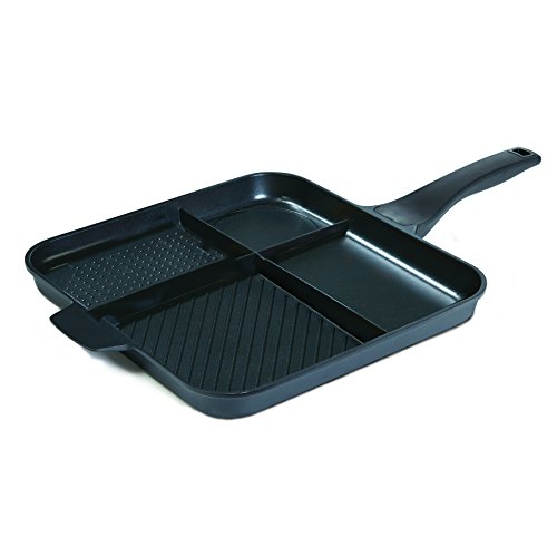 BRATmaxx Multipfanne Aluguss 32cm ( Komplette Gerichte aus nur einer Pfanne! Aluguss-Pfanne mit 4 Zubereitungs-Zonen ) - 3