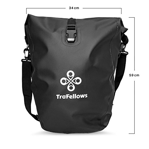 Premium-Fahrradtasche für den Gepäckträger • Große Radtasche mit abnehmbarem Schultergurt für Damen und Herren • Wasserfeste Gepäckträgertasche mit Reflektorschrift - 9