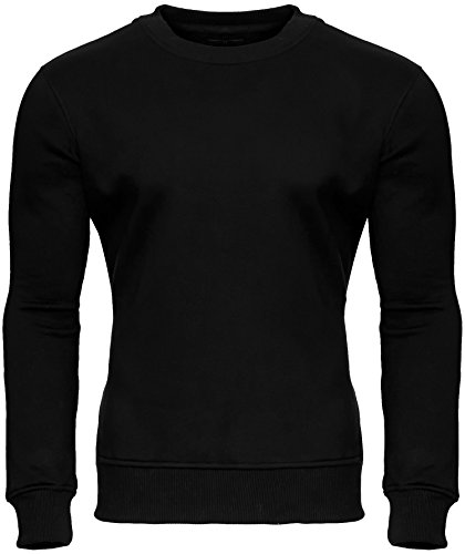 MERISH Sudadera para Hombre con Cuello Redondo de Manga Larga para Hombre Deportes y Ocio, Modell 220 Negro M