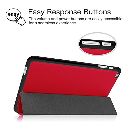Fintie Huawei MediaPad T1 10.0 Hülle – Ultra Schlank Superleicht Ständer (SlimShell) Case Cover Schutzhülle Etui Tasche für Huawei MediaPad T1 10.0 LTE / WiFi (9,6 Zoll) Tablet-PC, Rot - 7